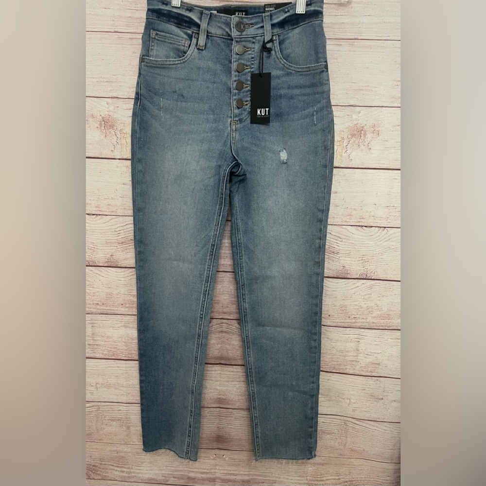 NWT Kut From The Kloth Rachael Fab Ab High Rise Mom Jeans 5 Pkt Size 00
